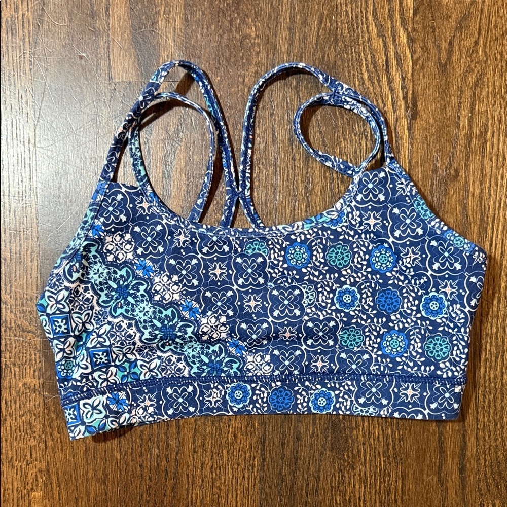 Gaiam Navy Floral Sports Bra Small